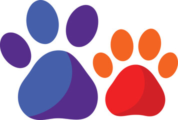 dog and cat paw vector