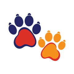 dog and cat paw vector