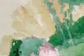 Oil paintings and various flowers, lotus leaves, lotus flowers, fish, cats, dogs, chrysanthemums, birds, roses, peonies, geometric abstract beauty