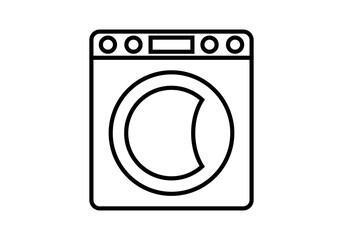 Icono negro de lavadora en fondo blanco