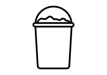 Icono negro de cubo con jabón