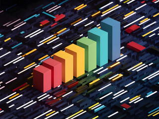 Cuadro de datos con barras coloridas 