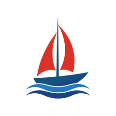 behind a sailboat vector on the horizon