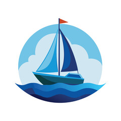 behind a sailboat vector on the horizon