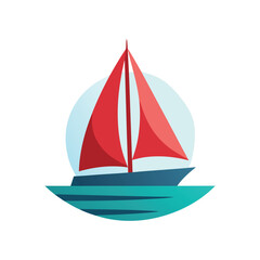 behind a sailboat vector on the horizon