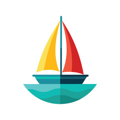 behind a sailboat vector on the horizon