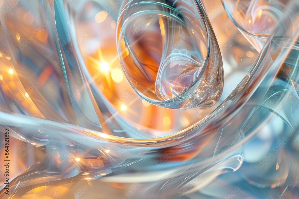 Aufkleber a colorful abstract painting with a white frame, Abstract Glassmorphism design with an emphasis on light