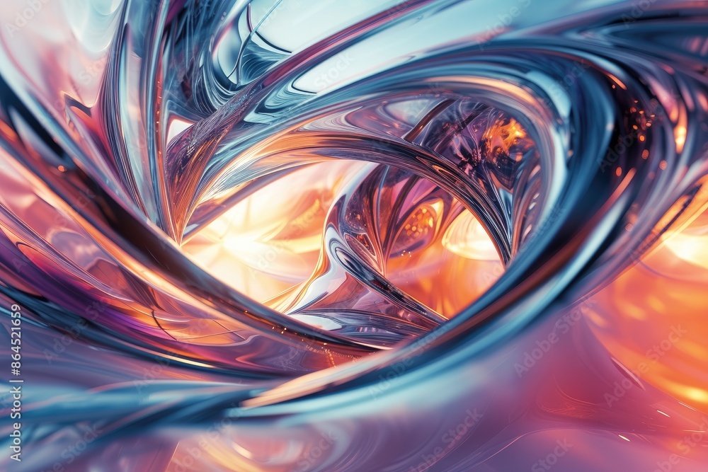 Poster a colorful abstract painting with a white frame, Abstract Glassmorphism design with an emphasis on light