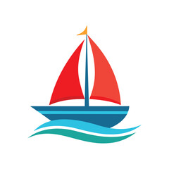 behind a sailboat vector on the horizon