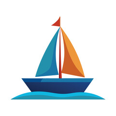 behind a sailboat vector on the horizon