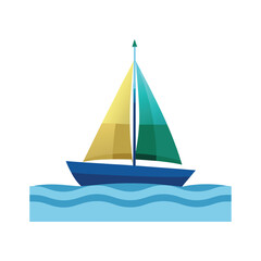 behind a sailboat vector on the horizon