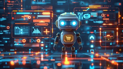 Chatbot interface with customizable widgets and features tailored to specific industries or applications. Chat with AI Artificial Intelligence, Futuristic technology.