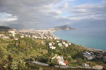 Fototapeta premium Panorama view of the city Alanya in Turkey