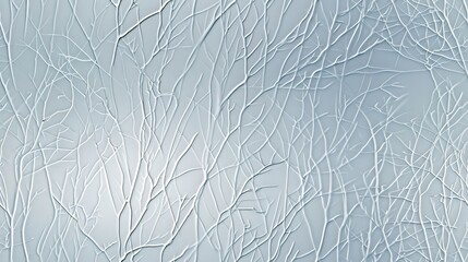A close-up view of a glass panel with an embossed design featuring white tree branches SEAMLESS PATTERN