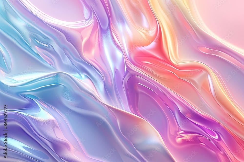 Aufkleber a blue and pink abstract background with a swirl, glassmorphism background with pastel gradient unde