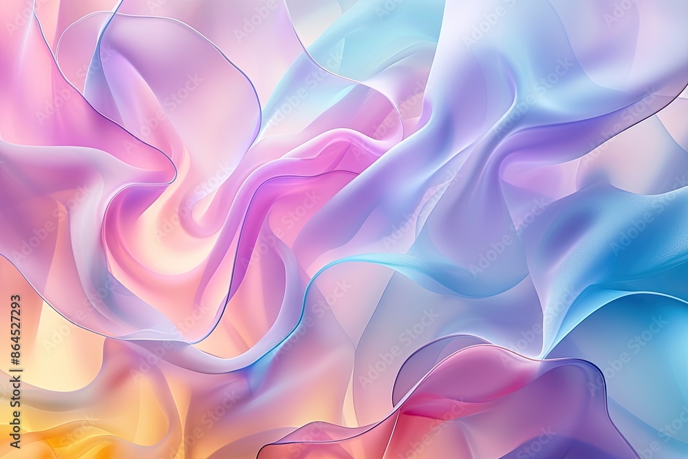 Poster a blue and pink abstract background with a swirl, glassmorphism background with pastel gradient unde