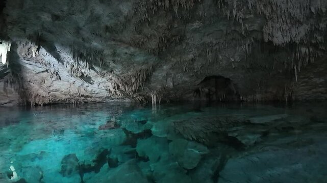 Video captures Taak Bi Ha Cenote in Tulum, Mexico.