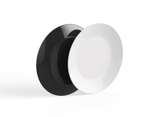 3D Illustration. Plates isolated on white background.