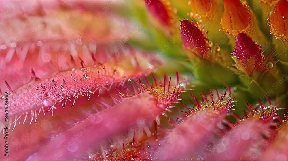 Aufkleber a close up of a flower with water droplets, macro details revealing intricate burst patterns