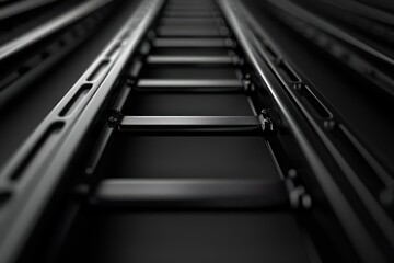 Obraz premium A closeup of a hightech ladder design, ideal for a construction banner with space for copy