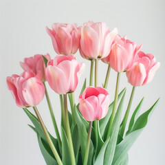 Fototapeta premium Bouquet of tulips on a white background