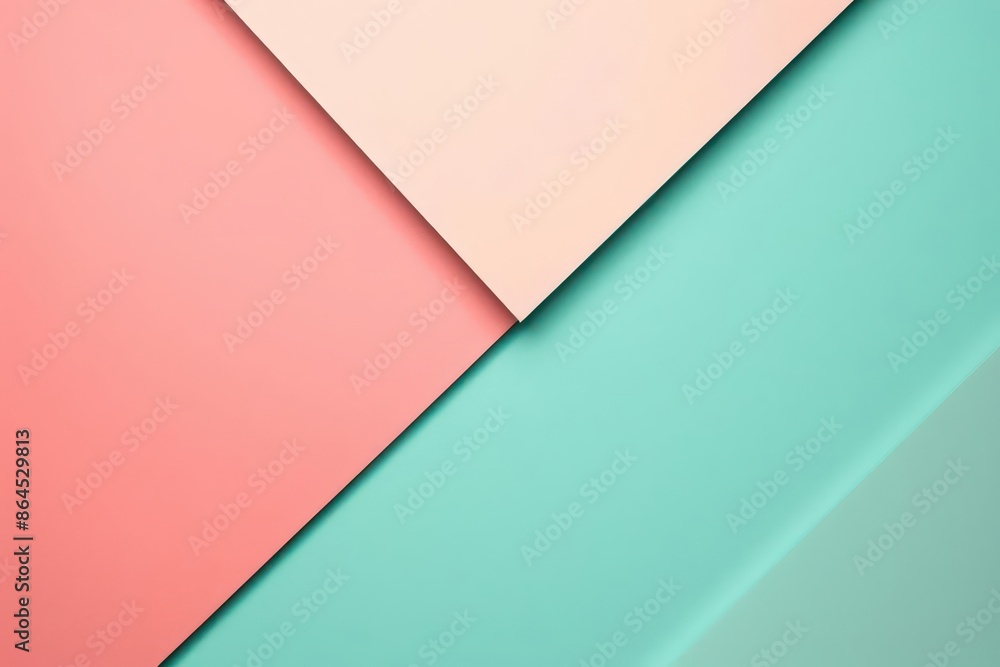 Poster a conceptual background featuring abstract geometric shapes in soft pastel colors, perfect for a ban