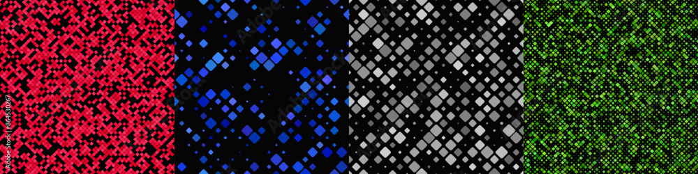 Poster seamless geometrical diagonal square pattern set