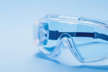 A conceptual image of advanced safety goggles, perfect for a banner with ample copy space