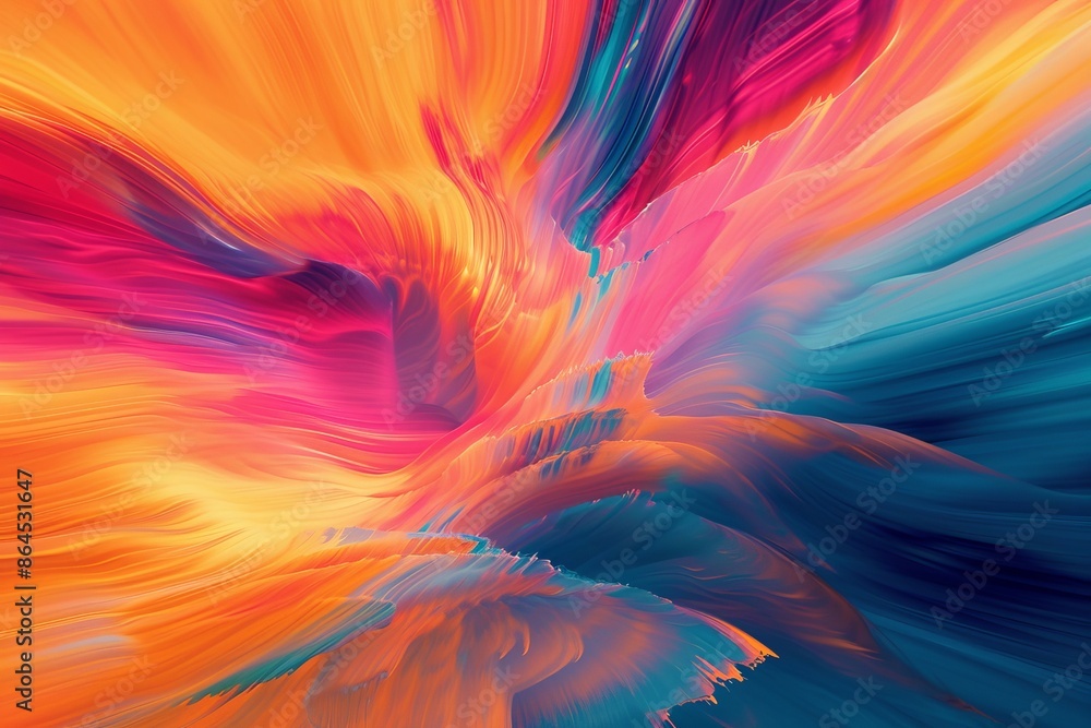 Aufkleber a colorful cloud background with a computer screen, colorful, abstract visualization of mind positiv