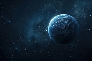 Obraz premium A conceptual space scene with stars and planets, perfect for a banner with ample copy space