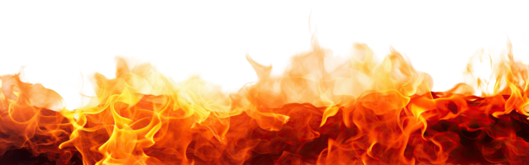 Bright and dynamic fire flames, cut out