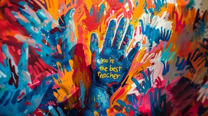 illustration for teacher's day with the inscription You are the best teacher