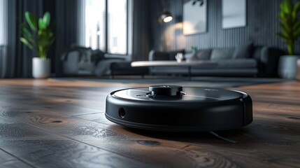 Obraz premium wireless vacuum hoover machine in a modern house