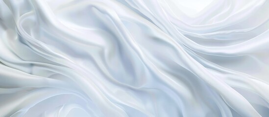 Obraz premium Abstract white background with elegant curved lines, silk-like waves for product or text placement.