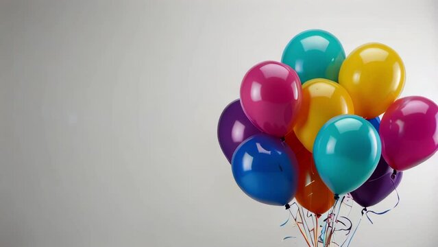 Party coloured balloons isolated on white background