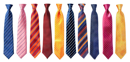 Set of colorful stylish neckties, cut out