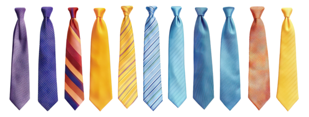 Set of colorful stylish neckties, cut out