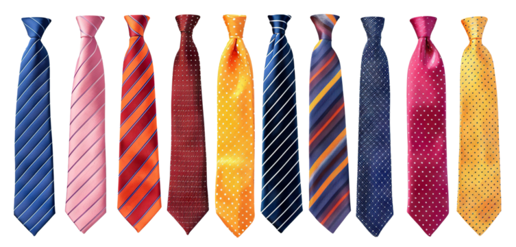 Set of colorful stylish neckties, cut out