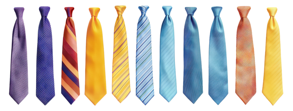 Set of colorful stylish neckties, cut out