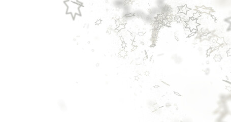 Stars - A gray whirlwind of golden snowflakes and stars. New