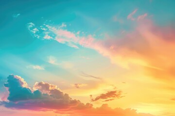 Obraz premium Plane flying through clouds at sunset