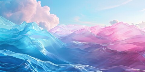 Mountain Landscape with Fabric
