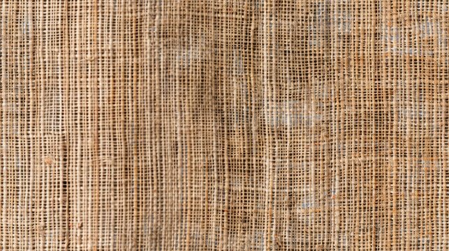 A close up photo of a woven brown burlap fabric texture. The fabric is made of natural fibers and has a rough, rustic look SEAMLESS PATTERN