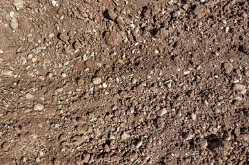 Dark brown dry soil background