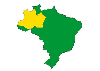 Fototapeta premium Amazonas state location within Brazil