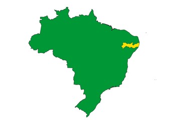 Obraz premium Pernambuco state location within Brazil