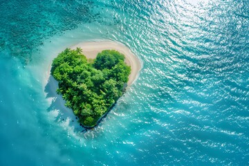 Beach paradise, tropical island. Romantic vacations, summer travel. Heart shaped lagoons, exotic views. Beautiful landscapes, sandy shores. Seascape dreams, reef waves. Yacht trips