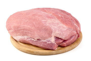 Chilled pork ham, isolated on white background. High resolution image.