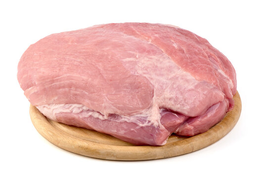 Chilled pork ham, isolated on white background. High resolution image.