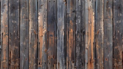 Fototapeta premium Aged wooden wall with vertical planks Weathered wood panel surface